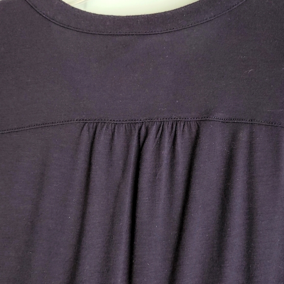 Liz Claiborne, Women's M, Navy,l Fold Over Sleeve, 7 Silver Colored Buttons - Picture 8 of 8